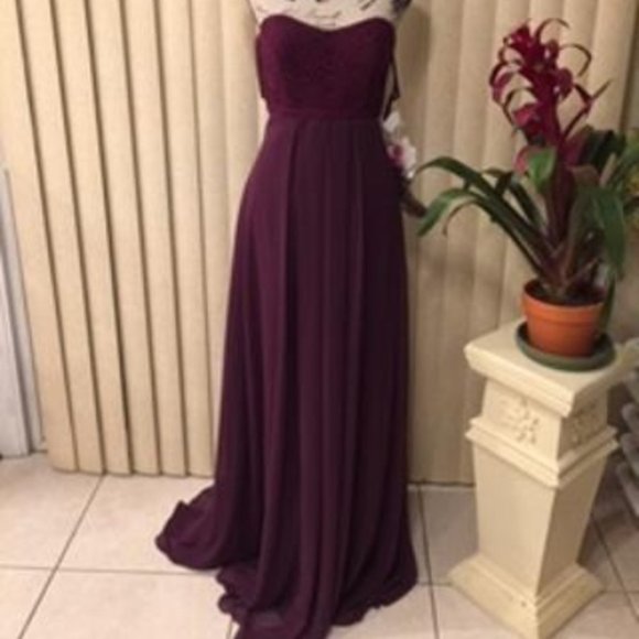 Simply Elegant Eggplant Strapless Formal Gown 8 - Picture 2 of 6